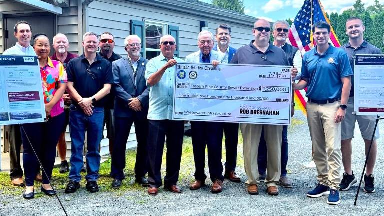 Rep. Bresnahan presents a check for $1,250,000 for the Eastern Pike County Sewer Extension.