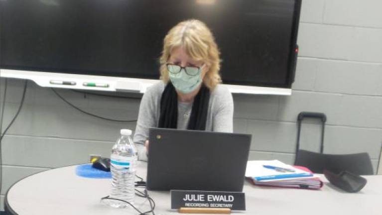 Recording secretary Julie Ewald (Photo by Frances Ruth Harris)