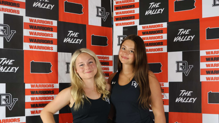 Delaware Valley High School girls tennis co-captains Emma Strickler and Josephine Lordi.